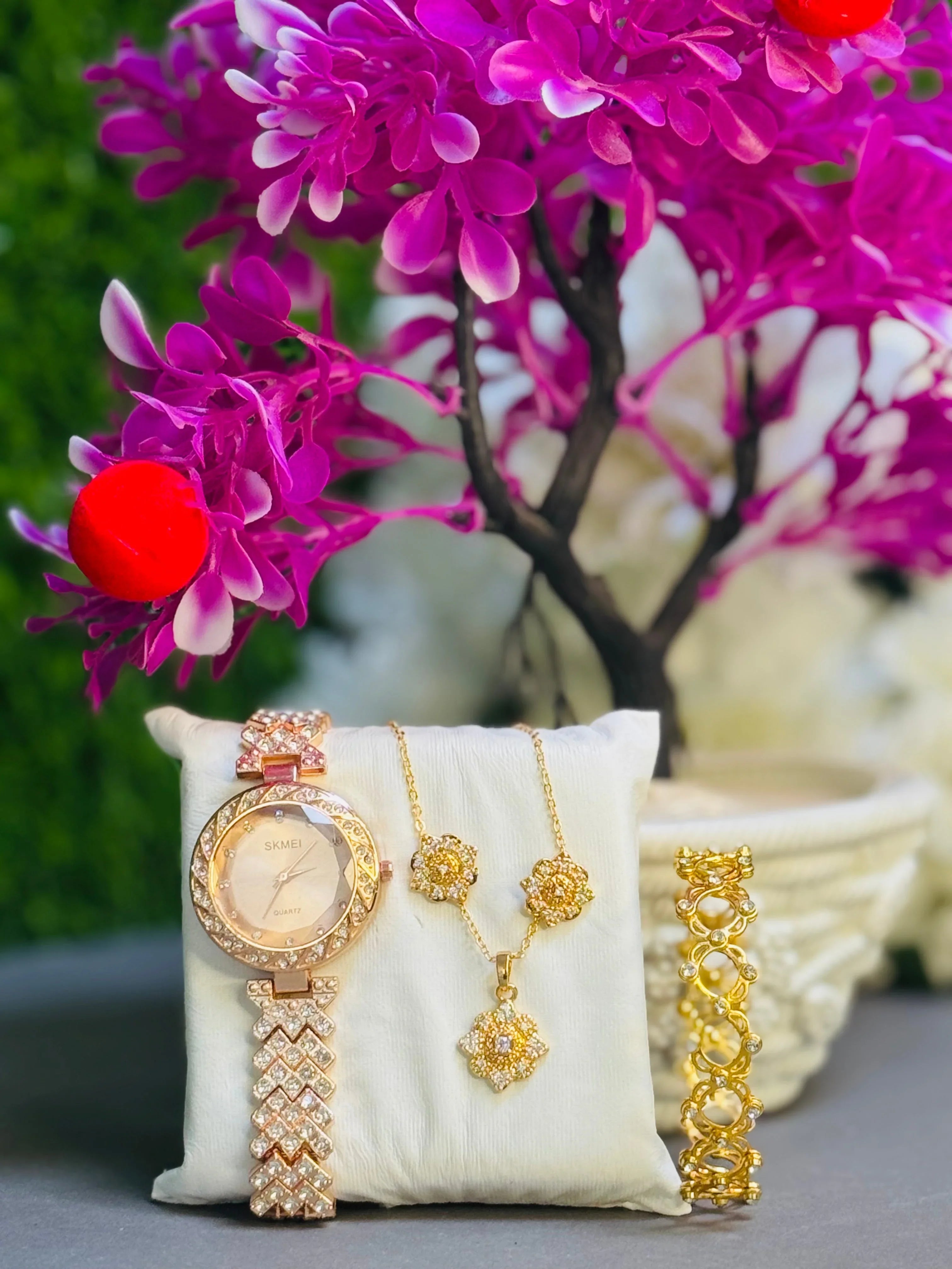 Pack Of 4 Deal Watch Ring Bracelet Neckless