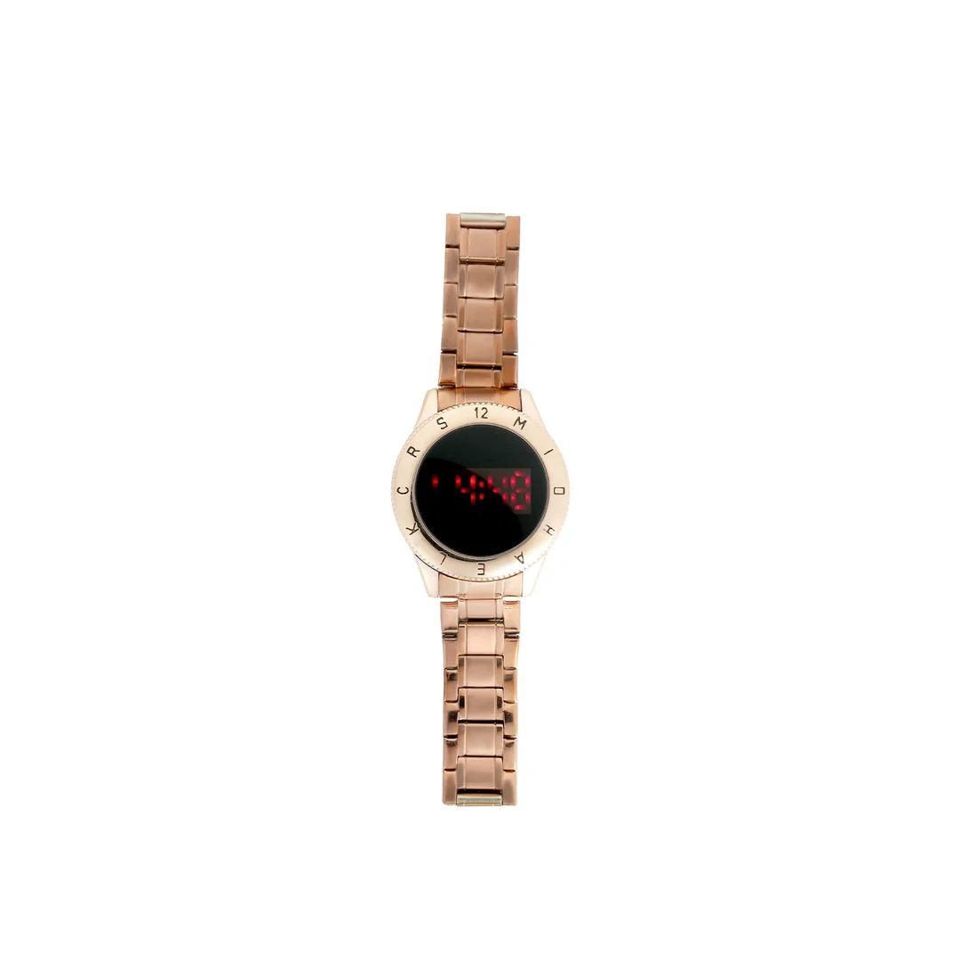 Digital Watch With Rosegold Chain